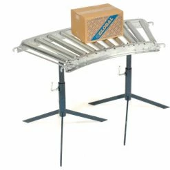 Omni Metalcraft 1-3/8" Dia. Aluminum Roller Conveyor Curved Section RAHC1.4-12-3-45 -Cheap Conveyors Store 158110 08 3