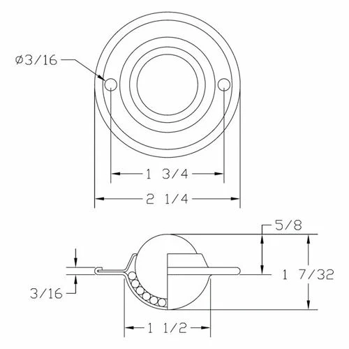 Ashland Conveyor Products Ashland Low-Profile Countersunk Ball Transfer 37831 1" Dia Carbon Steel Ball 75Lb 2 Ashland Conveyor Products Ashland Low-Profile Countersunk Ball Transfer 37831 1" Dia Carbon Steel Ball 75Lb - Image 2