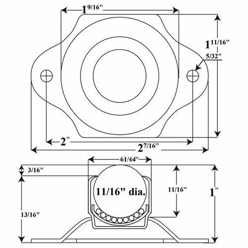 Ashland Conveyor Products Ashland Rt Flange Ball Transfer 48767 - 11/16" Dia. Carbon Steel Ball 90 Lb. 2 Ashland Conveyor Products Ashland Rt Flange Ball Transfer 48767 - 11/16" Dia. Carbon Steel Ball 90 Lb. - Image 2
