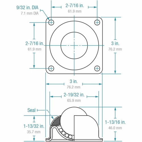 Hudson Bearings 1-1/2" Stainless Steel Main Ball 4 Hole Flange Stainless Steel Housing BT-1 1/2SS 3 Hudson Bearings 1-1/2" Stainless Steel Main Ball 4 Hole Flange Stainless Steel Housing BT-1 1/2SS - Image 3