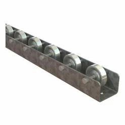 Omni Metalcraft Straight Flow Rail FRWL1.94-1-3-10 - U-Channel 2-29/32" OAW - 4 WPF 3" Axle Centers