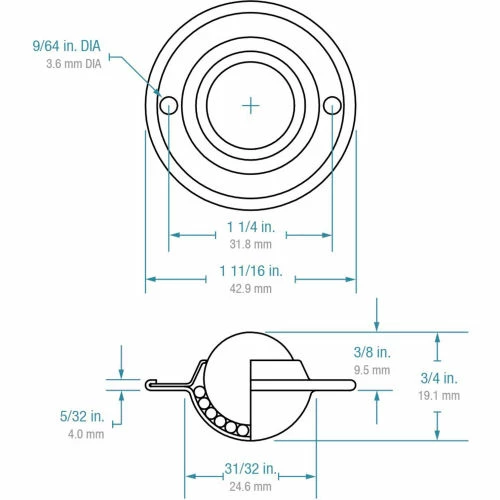 Hudson Bearings 5/8" Nylon Ball Carbon Steel Low Profile Flying Saucer Ball Transfer NFSBT-5/8CS 3 Hudson Bearings 5/8" Nylon Ball Carbon Steel Low Profile Flying Saucer Ball Transfer NFSBT-5/8CS - Image 3