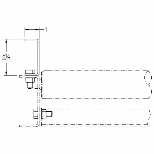 Ashland Conveyor Products Ashland Guard Pair 30214 for Ashland 10' Conveyors - Galvanized Steel 2-1/2"H x 1"W x 12Ga. 3 Ashland Conveyor Products Ashland Guard Pair 30214 for Ashland 10' Conveyors - Galvanized Steel 2-1/2"H x 1"W x 12Ga. - Image 3