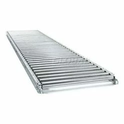 UNEX® JRS 10'L 18"W Straight Gal. Steel Roller Conveyor - 1-3/8" Roller Dia. - 16" BF