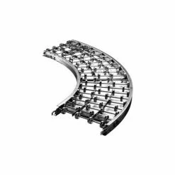 Ashland Conveyor Products Ashland 90 Degree Curve Galvanized Steel Skatewheel Conveyor - 18" OAW - 16 WPF - 36" Inside Radius