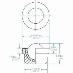 Hudson Bearings 1" Nylon Ball Carbon Steel Machined Drop-In Ball Transfer NMBT-1CS 6 Hudson Bearings 1" Nylon Ball Carbon Steel Machined Drop-In Ball Transfer NMBT-1CS -Cheap Conveyors Store MBT 1 ORTHO 1