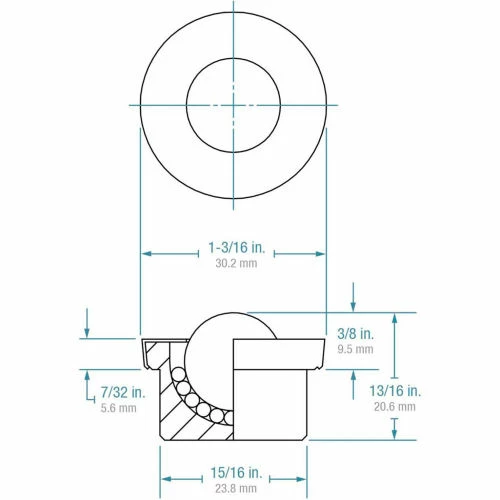 Hudson Bearings 5/8" All Stainless Steel Machined Drop-In Ball Transfer MBT-5/8SS 3 Hudson Bearings 5/8" All Stainless Steel Machined Drop-In Ball Transfer MBT-5/8SS - Image 3