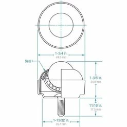 Hudson Bearings Hudson SBT-1SS-1/4-20 1" Stainless Steel Ball 1/4" Stud in Stainless Steel Housing -Cheap Conveyors Store SBT 1 ORTHO 4